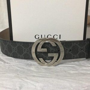 Gucci Black Interlocking G Supreme Belt